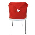 Chave de poliéster de poliéster vermelho decoração de capa de cadeira de jantar capas de cadeira de Natal
